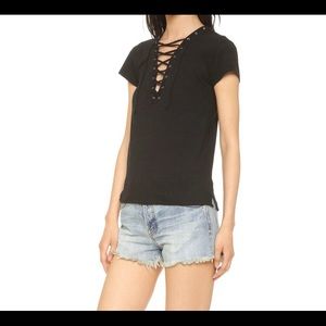 NWT Pam & Gela lace-up tee